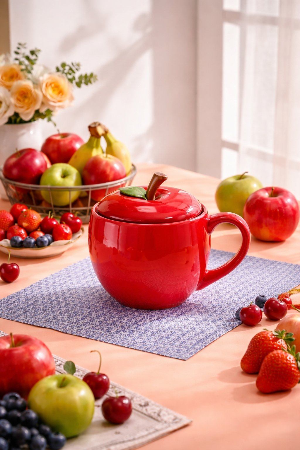 Bloomingware Fruit Collection — designer ceramic cherry mugs and sculptural fruit drinkware