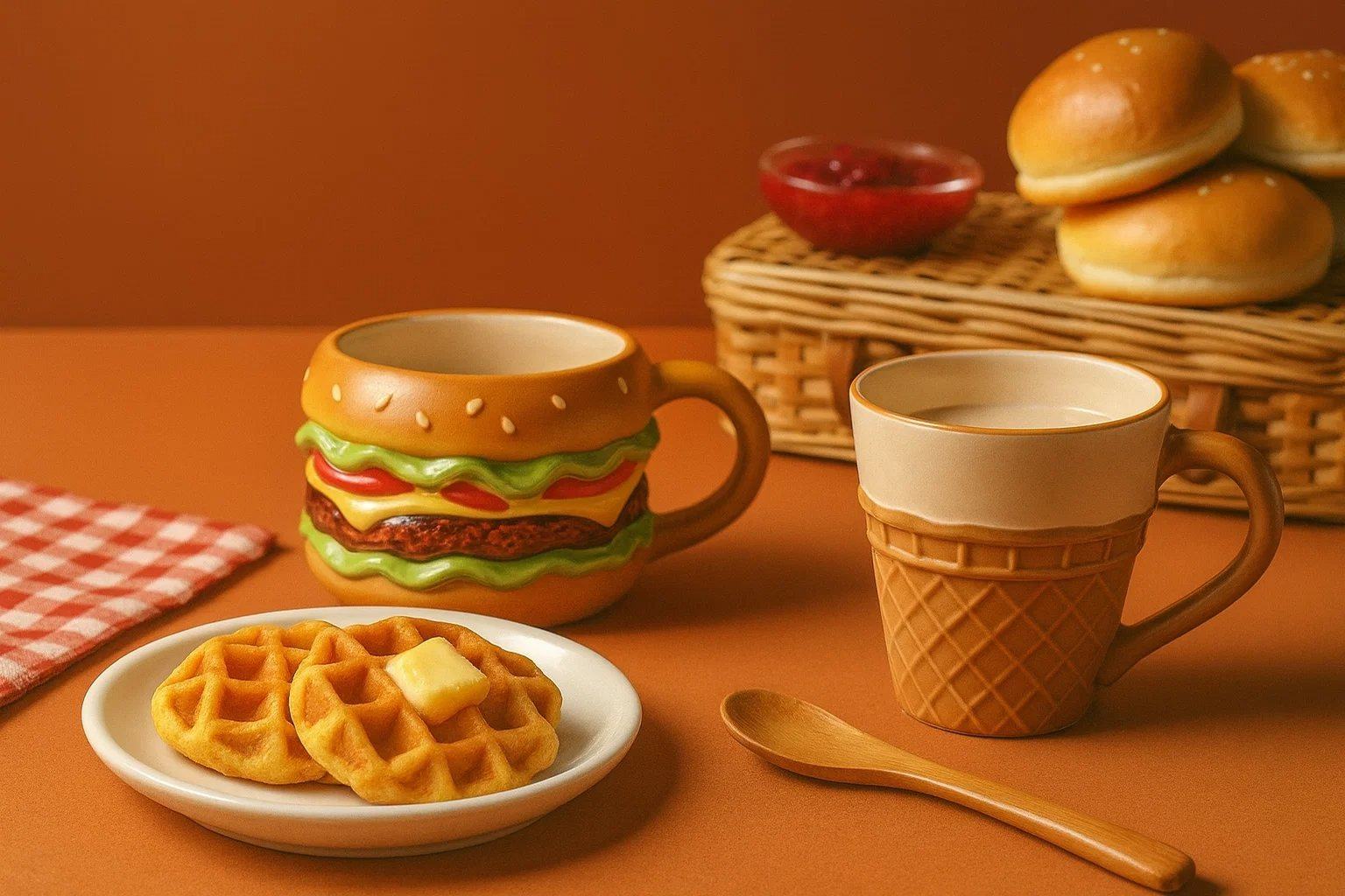 Bloomingware Food Collection — novelty ceramic burger, pizza, and taco mugs
