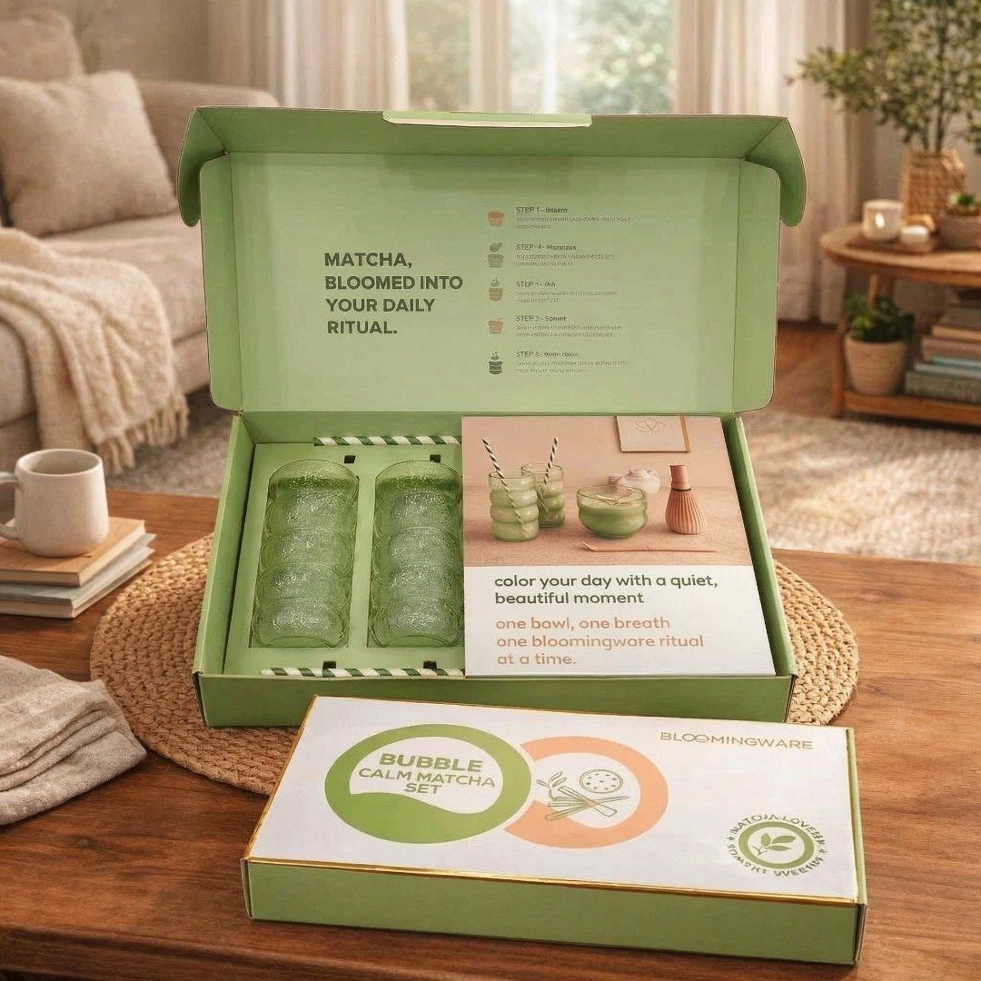 Bloomingware Mindfulness Collection — sculptural matcha ceremony sets and affirmation ceramic mugs for wellness