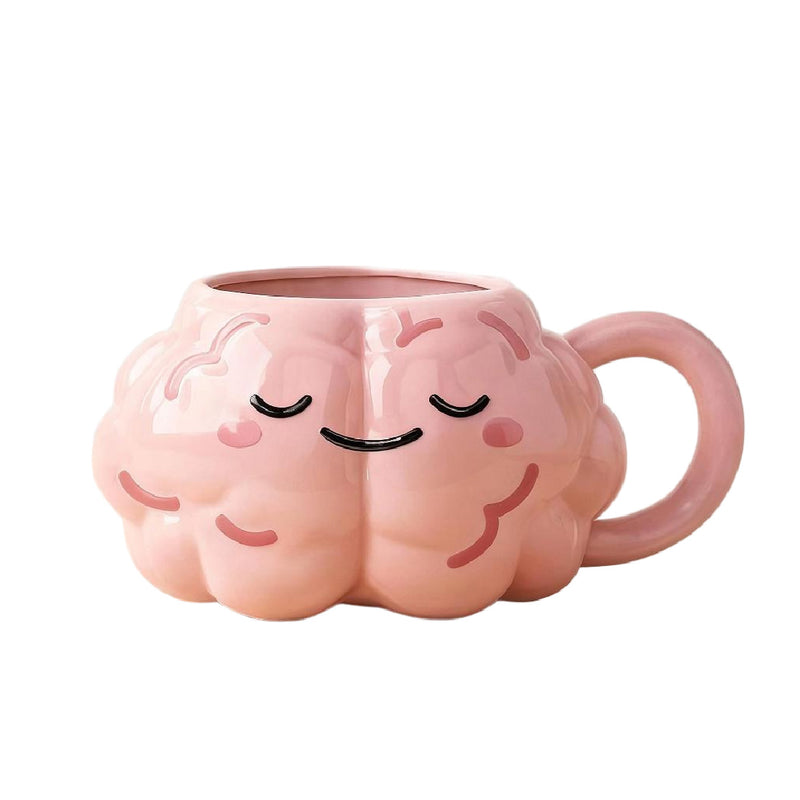 Bloomingware BM-31 Calm Brain ceramic mug 16oz — playful brain design for self-care