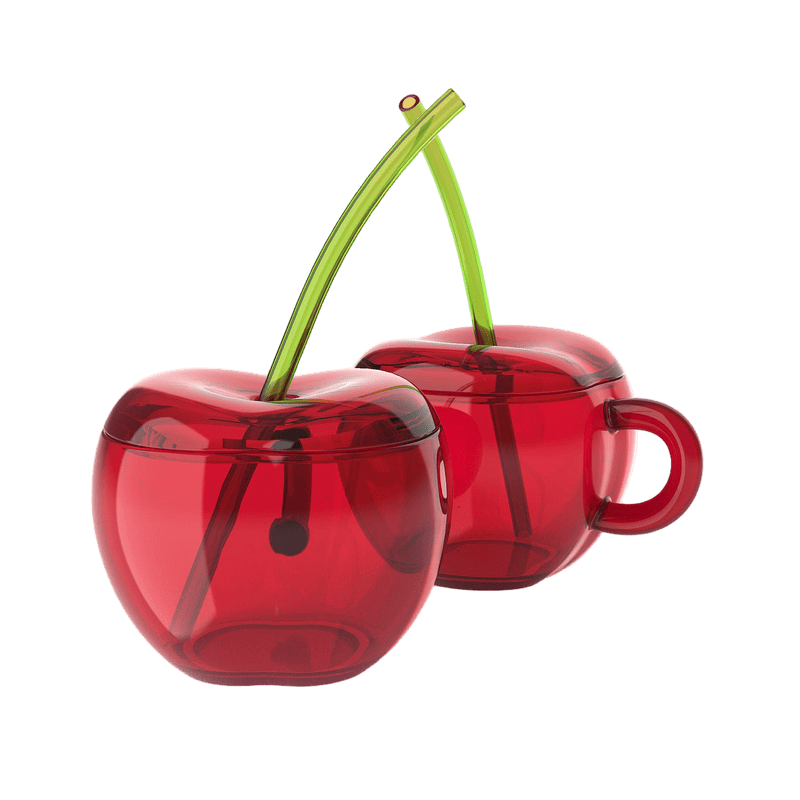 Bloomingware BM-50 Glass Cherry Duo set 18.3oz — borosilicate cherry-shaped glassware