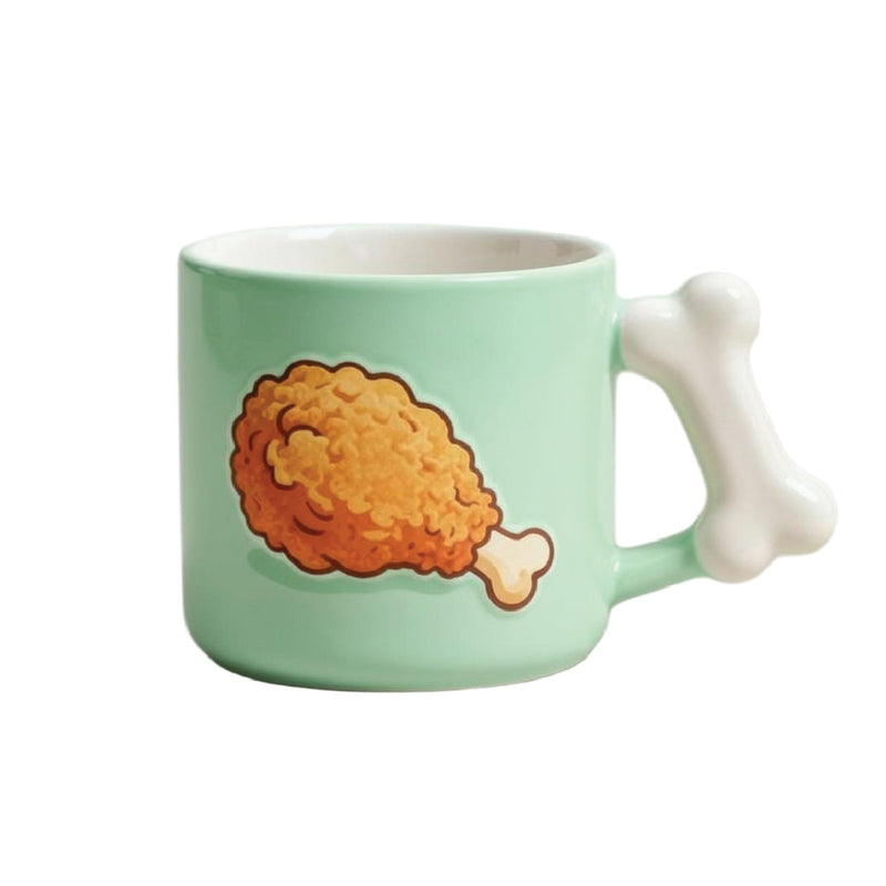 Bloomingware BM-77 Crispy Drumstick Treat ceramic mug 16oz — bone handle design