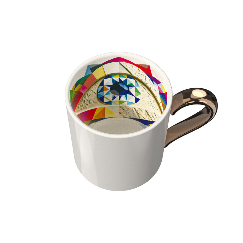 Bloomingware BM-23 Romans Artist ceramic mug 14oz with gold handle — classical interior art