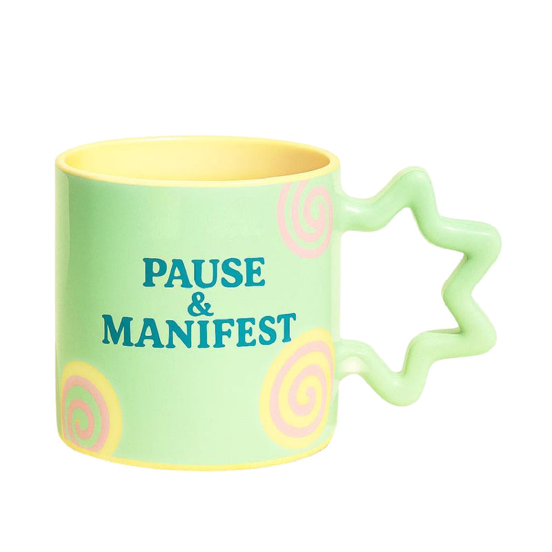 Bloomingware BM-32 Pause & Manifest ceramic mug 16oz — mindful moments