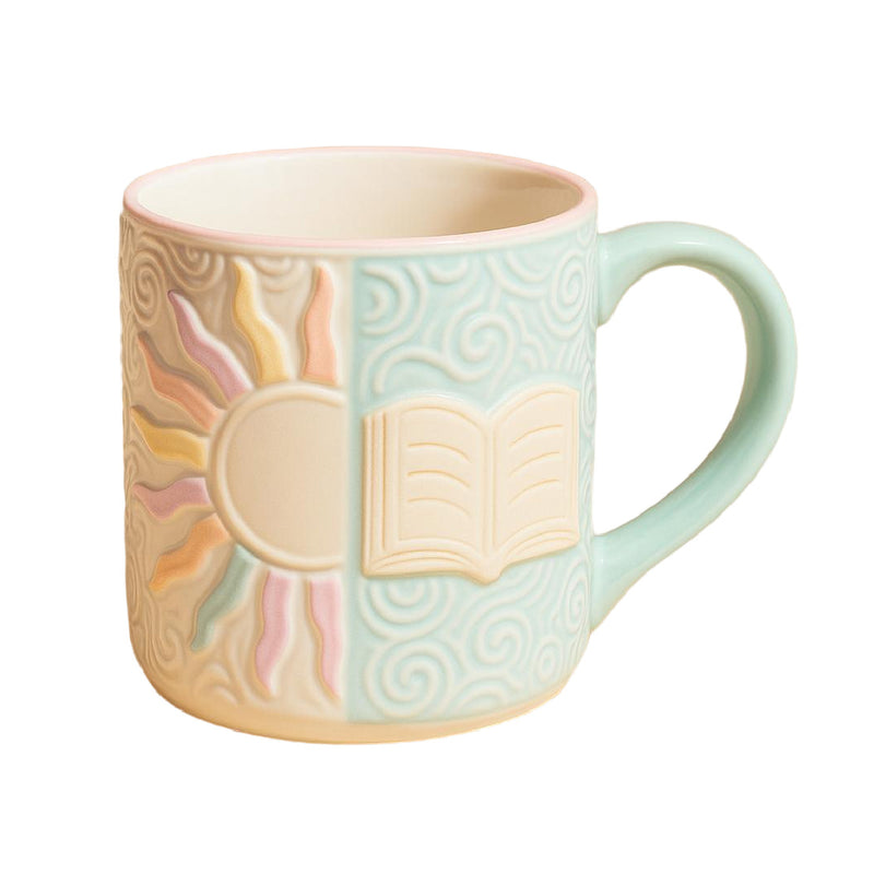 Bloomingware BM-29 Sunrise Pages ceramic mindfulness mug 16oz — storybook-inspired